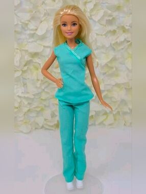 Mattel Barbie Careers Baby Doctor Nurse Barbie Doll In Scrubs Beautiful